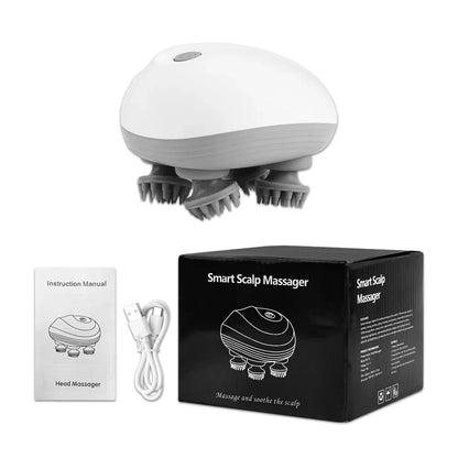 Masajeador de pelo para cabeza del cuero cabelludo, cuidado de la salud eléctrico, antiestrés, relajación corporal, tejido Saude profundo, previene el masaje corporal, Mini cuero cabelludo