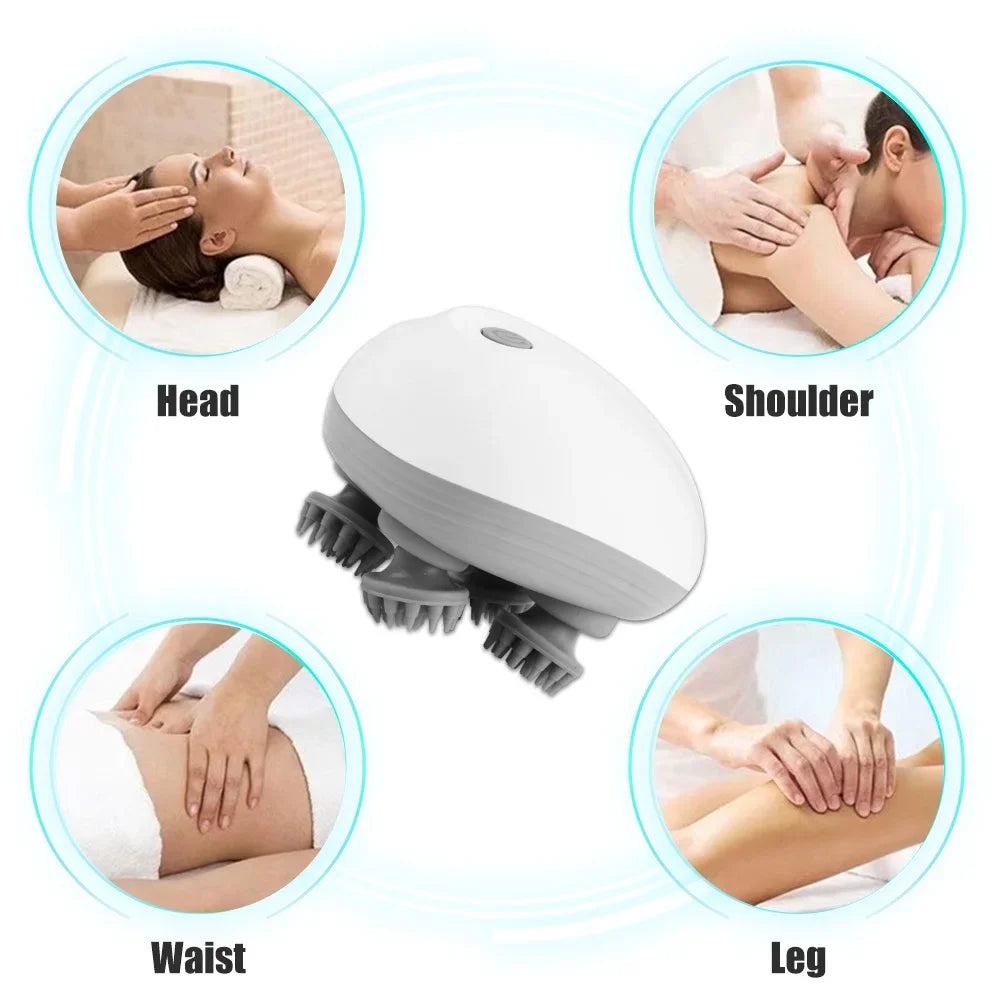 Masajeador de pelo para cabeza del cuero cabelludo, cuidado de la salud eléctrico, antiestrés, relajación corporal, tejido Saude profundo, previene el masaje corporal, Mini cuero cabelludo